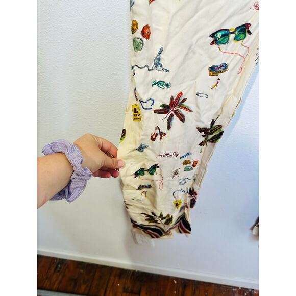 SCOTCH & SODA Multicolored Printed Vacation Themed Loose Gia Pants size Medium - Picture 9 of 14